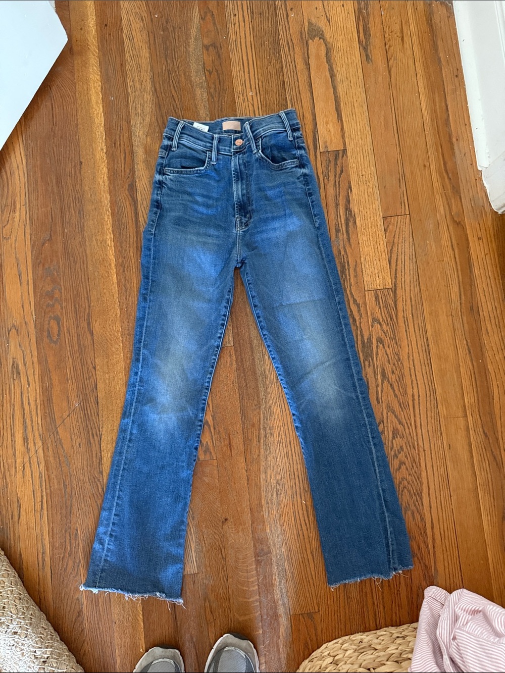 Mother Hustler Ankle Fray Jeans